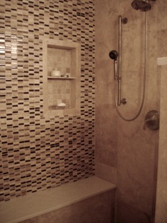 Mosaic Tile Walk-In Shower